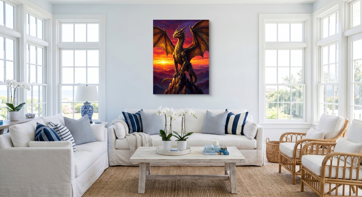 Dragon Summit Watch — dragon summit watch white living room 1port flush print