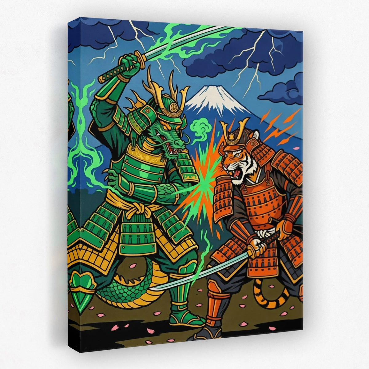 Dragon Tiger Clash - Luxury Wall Art