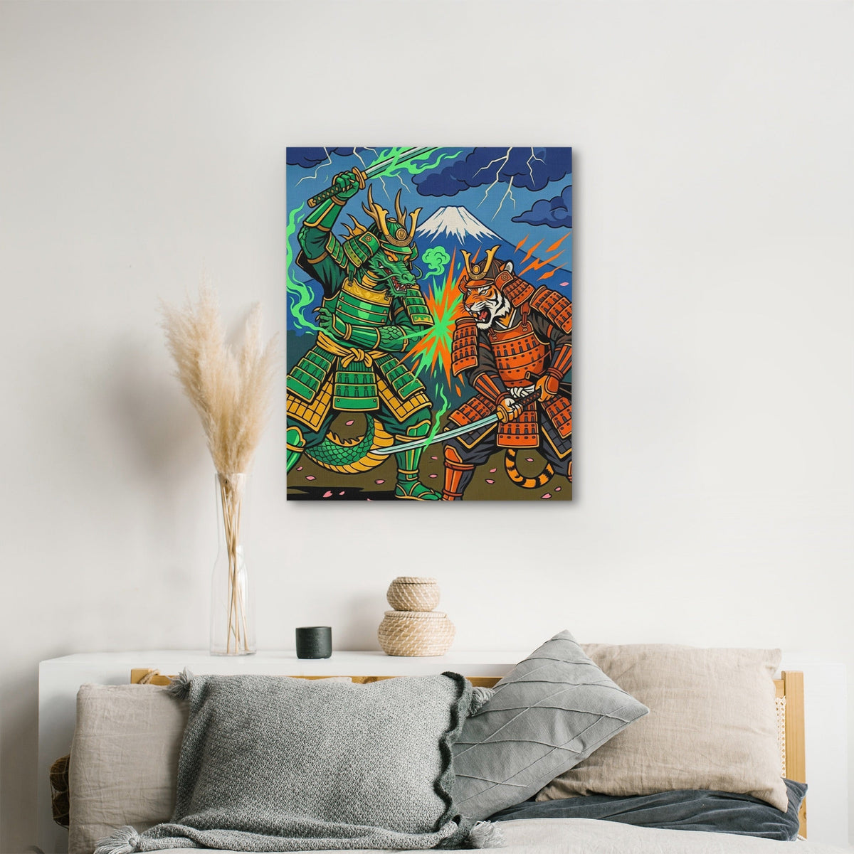 Dragon Tiger Clash - Luxury Wall Art