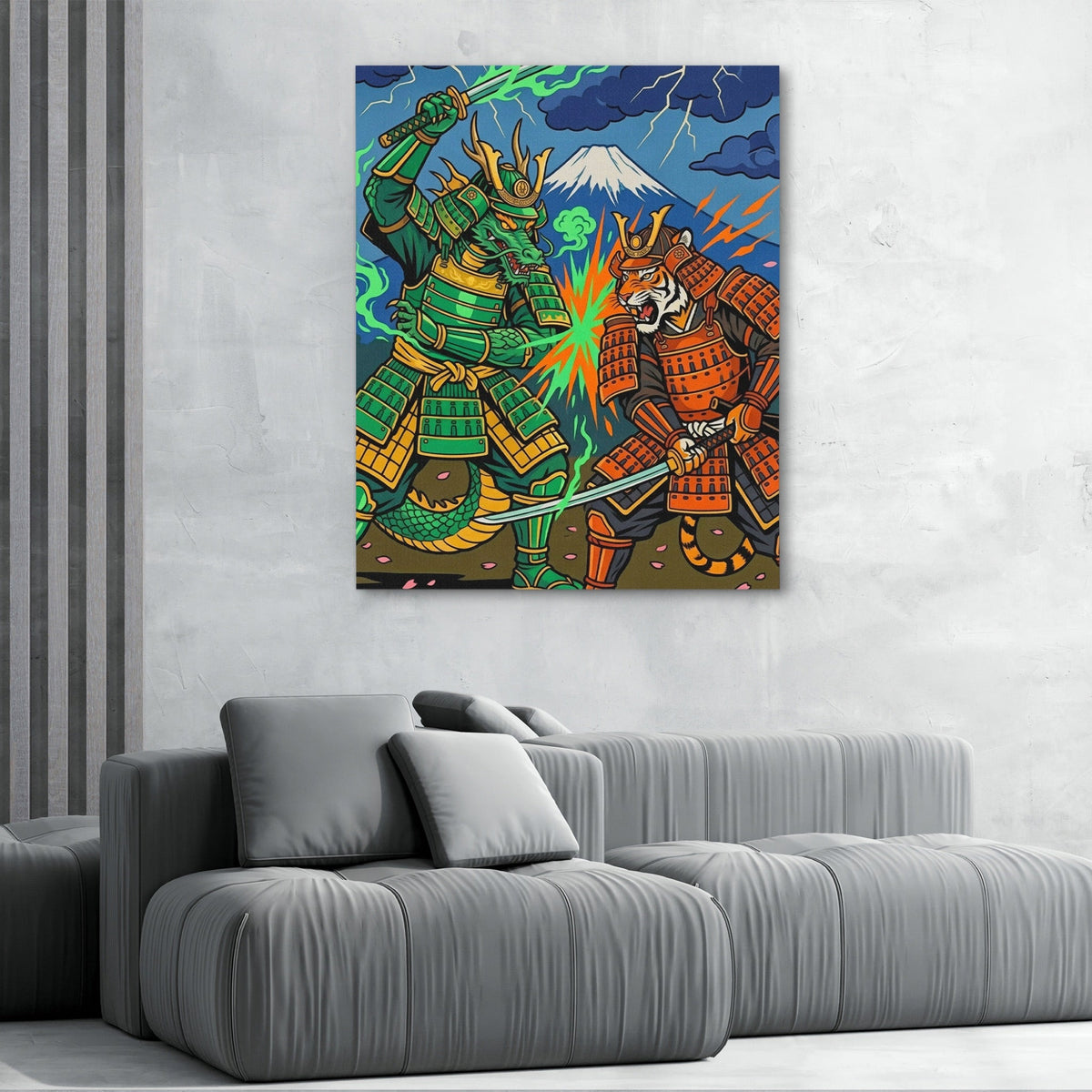 Dragon Tiger Clash - Luxury Wall Art