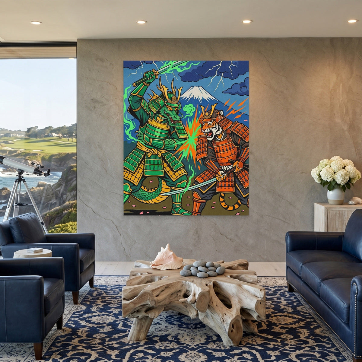Dragon Tiger Clash - Luxury Wall Art