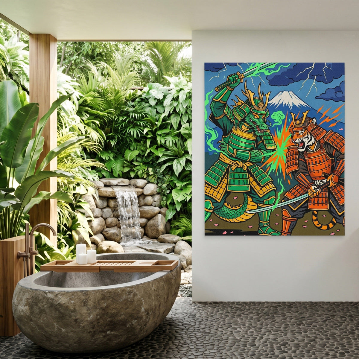 Dragon Tiger Clash - Luxury Wall Art