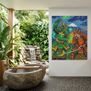 Dragon Tiger Clash - Luxury Wall Art