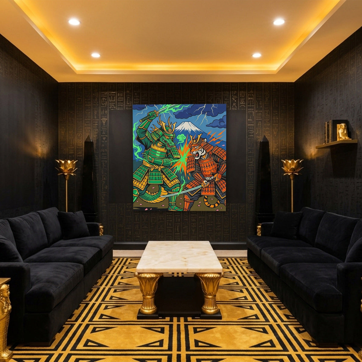 Dragon Tiger Clash - Luxury Wall Art