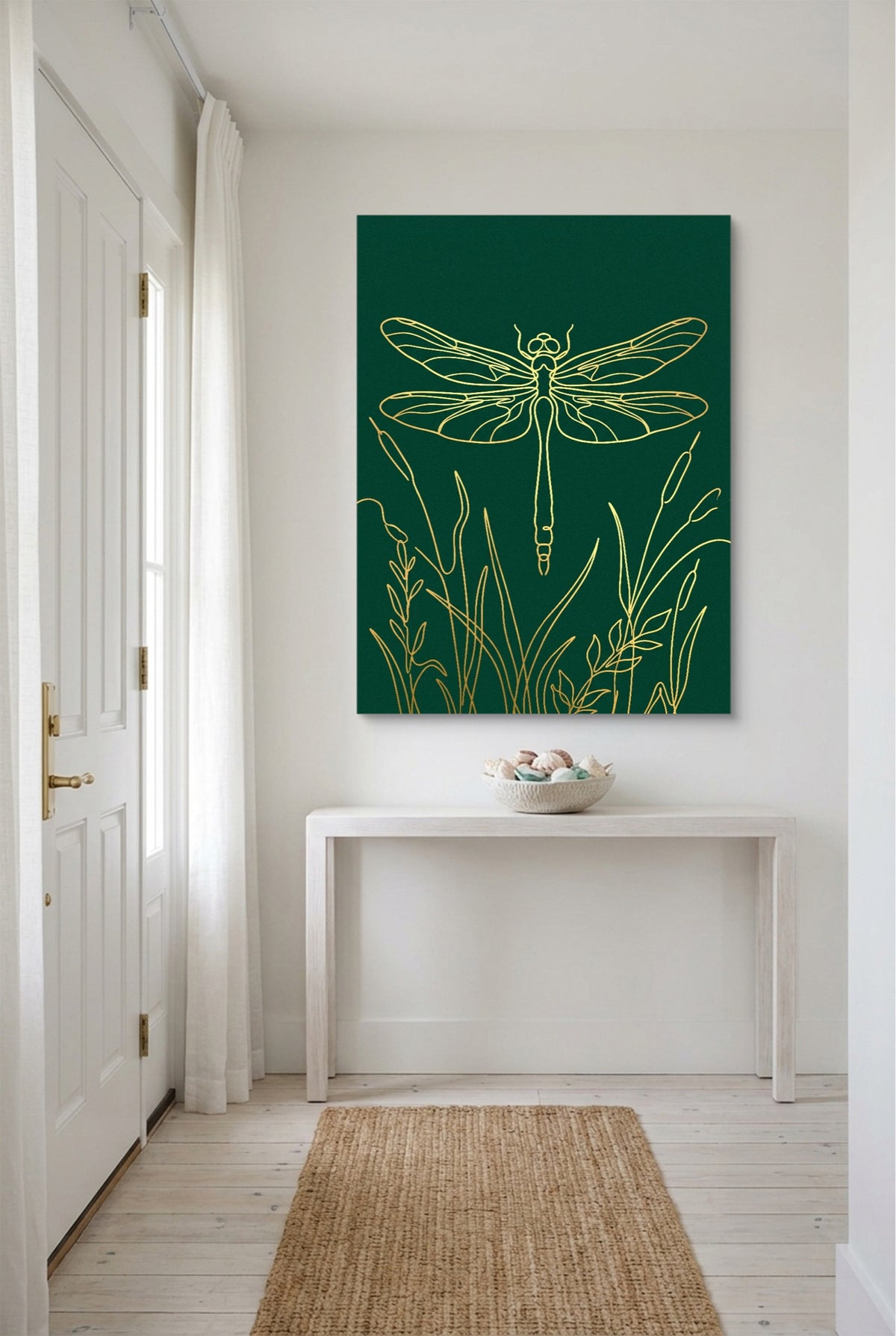Dragonfly Golden Reeds — dragonfly golden reeds p small room with table 1port flush print