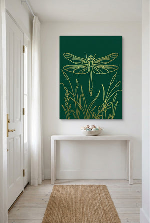 Dragonfly Golden Reeds — dragonfly golden reeds p small room with table 1port flush print