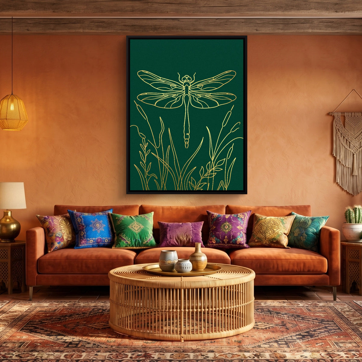 Dragonfly Golden Reeds — dragonfly golden reeds sq az aesthetic 1port framed black