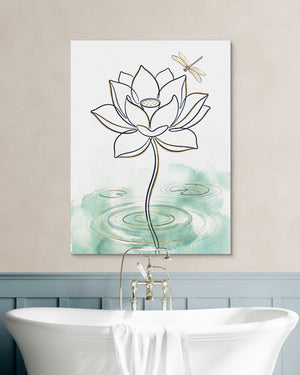 Dragonfly Lotus Water — dragonfly lotus water psd white wall green bath 1port flush print