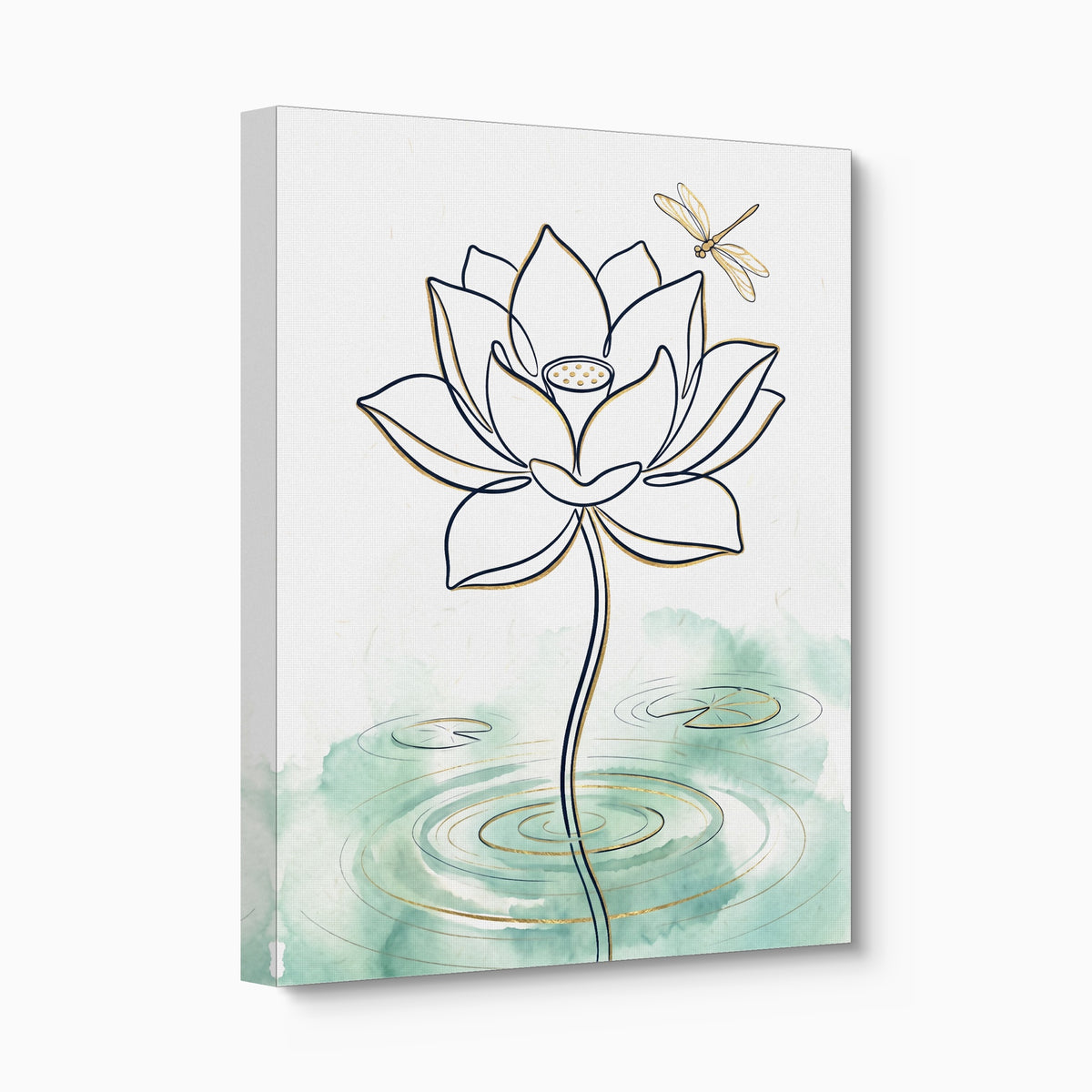 Dragonfly Lotus Water — dragonfly lotus water angled flush print