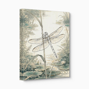 Dragonfly Pond Serene — dragonfly pond serene angled flush print