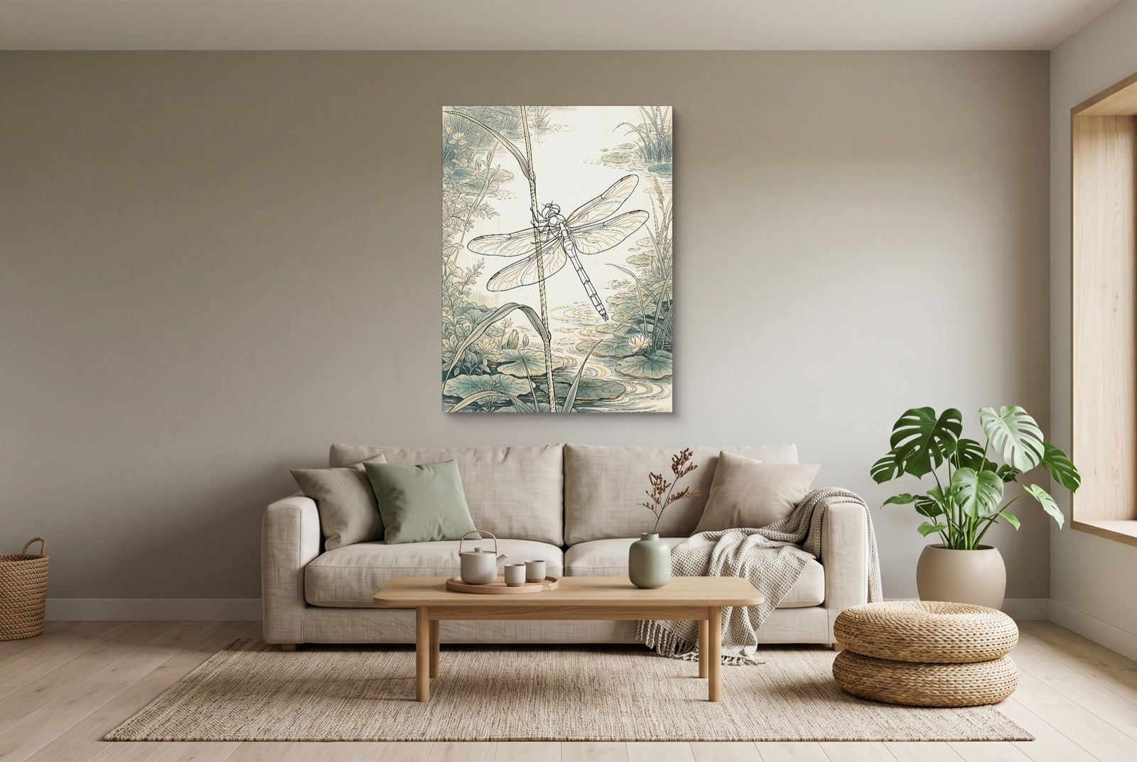 Dragonfly Pond Serene — dragonfly pond serene white studio framed black