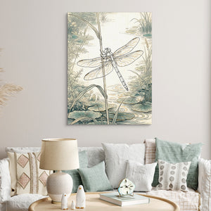 Dragonfly Pond Serene — dragonfly pond serene sq clock bed 1port flush print