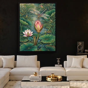 Dragonfly Water Lily — dragonfly water lily sq hype beast 1port framed black