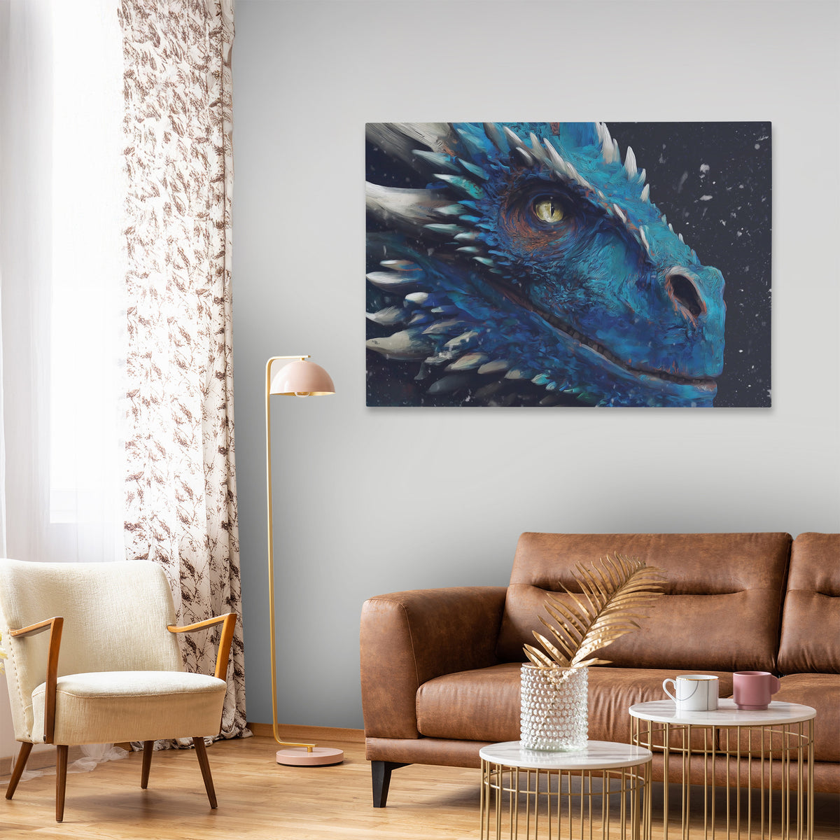 Dragons Azure Depths - Luxury Wall Art