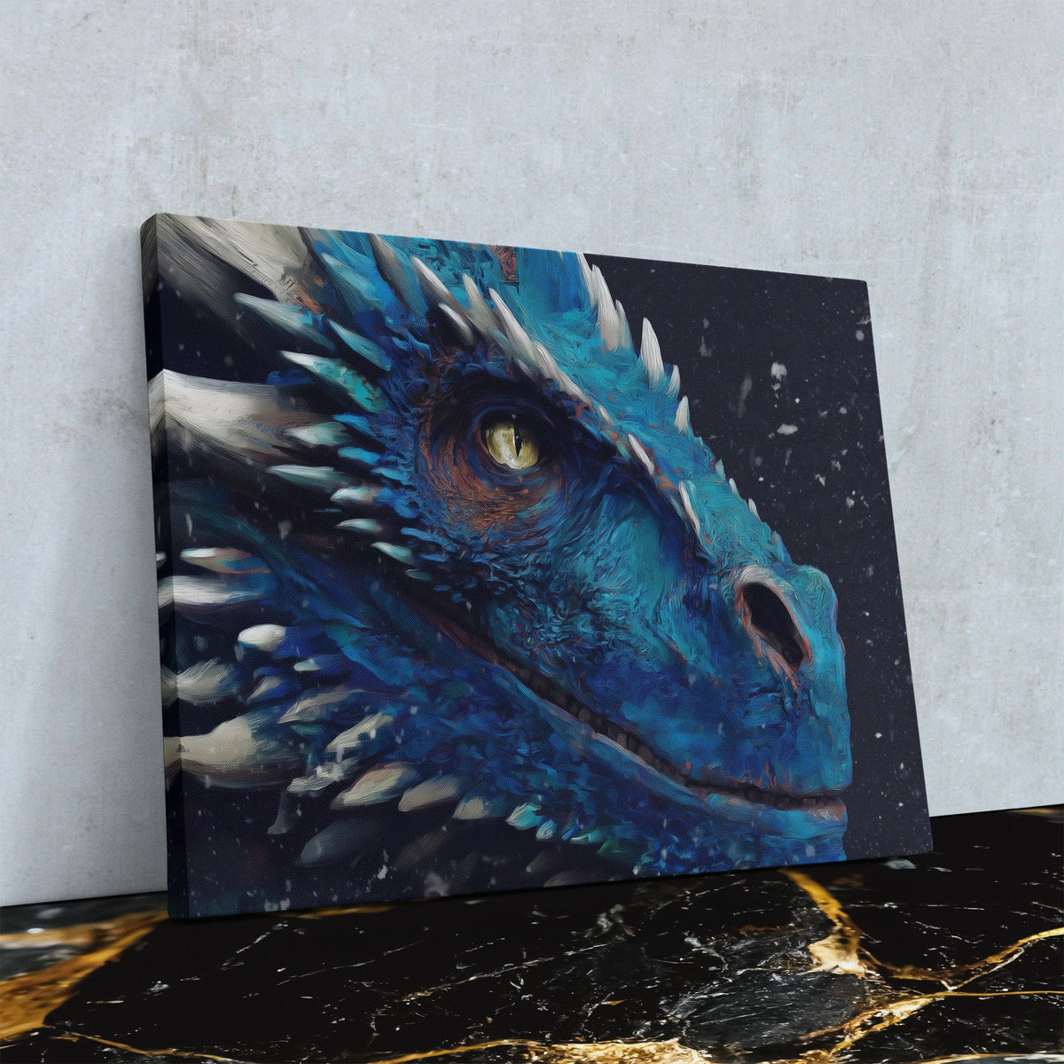 Dragons Azure Depths - Luxury Wall Art