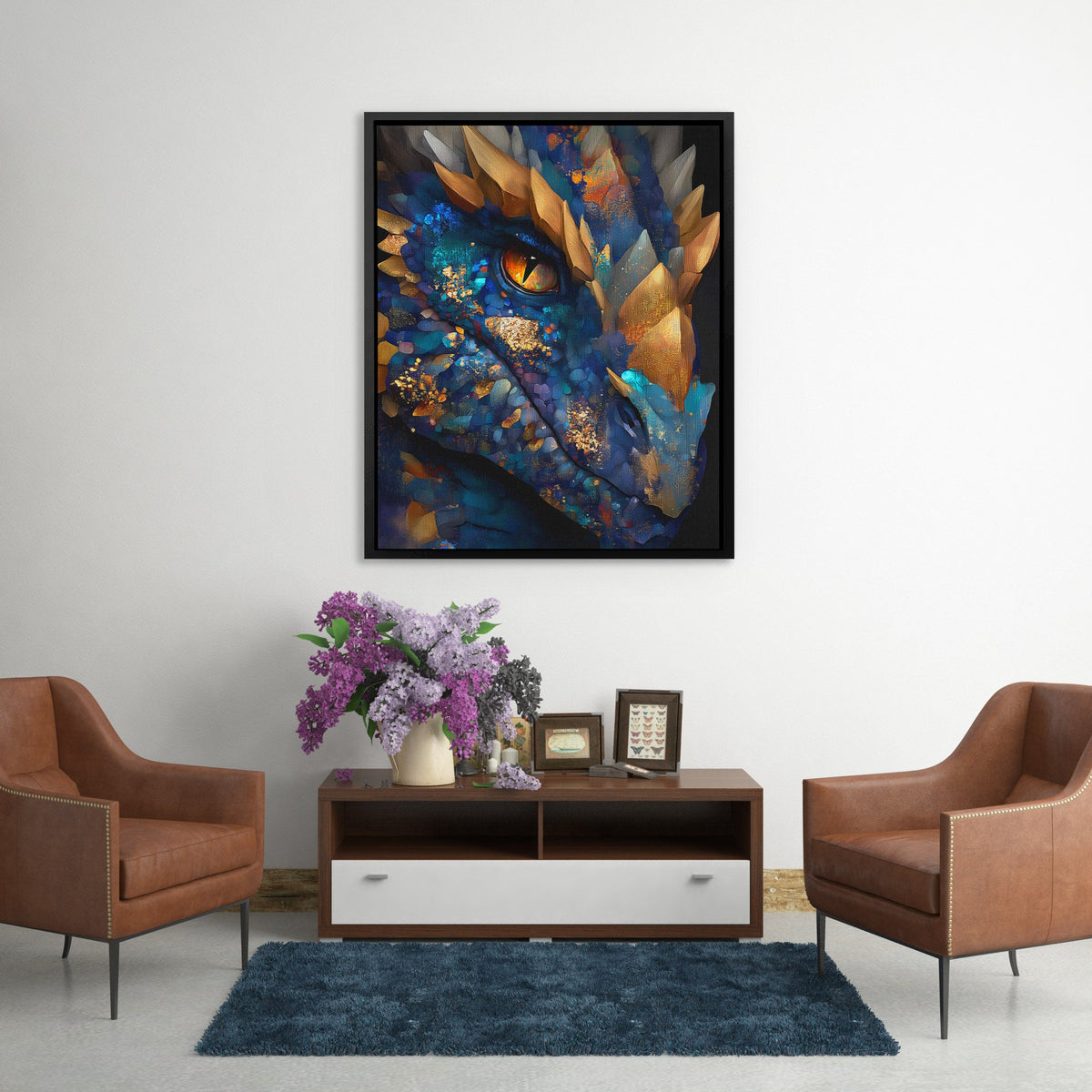 Dragon's Copper Contemplation - Luxury Wall Art