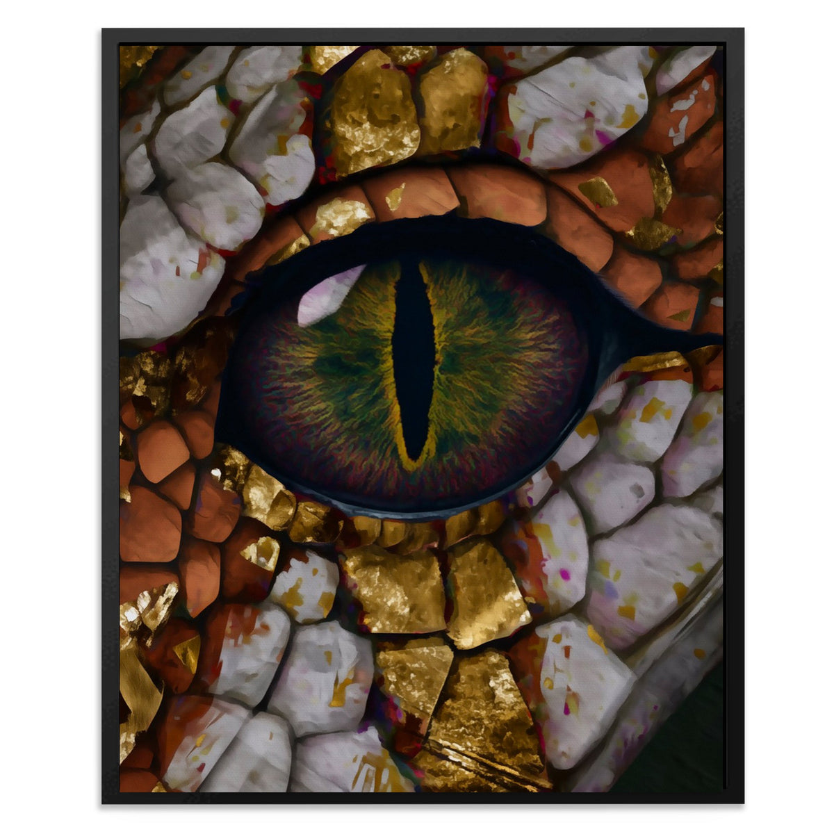 Dragon's Gilded Iris - Luxury Wall Art