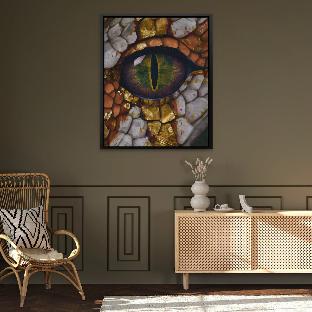 Dragon's Gilded Iris - Luxury Wall Art