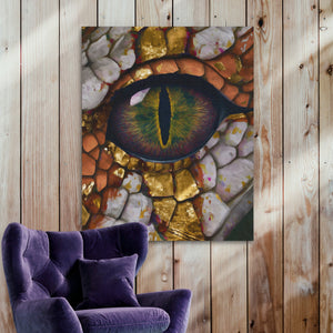 Dragon's Gilded Iris - Luxury Wall Art