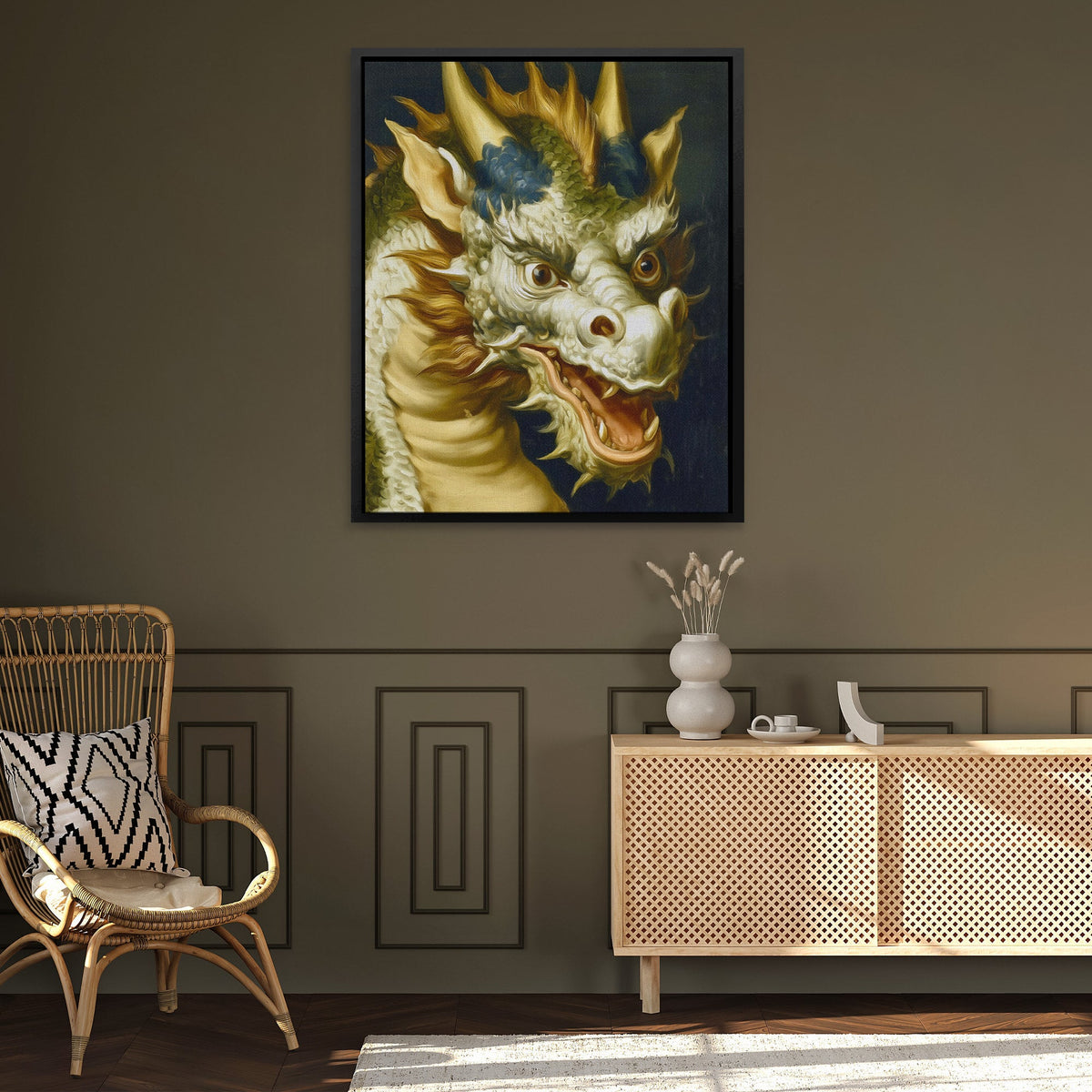 Dragon's Gilded Roar - Luxury Wall Art