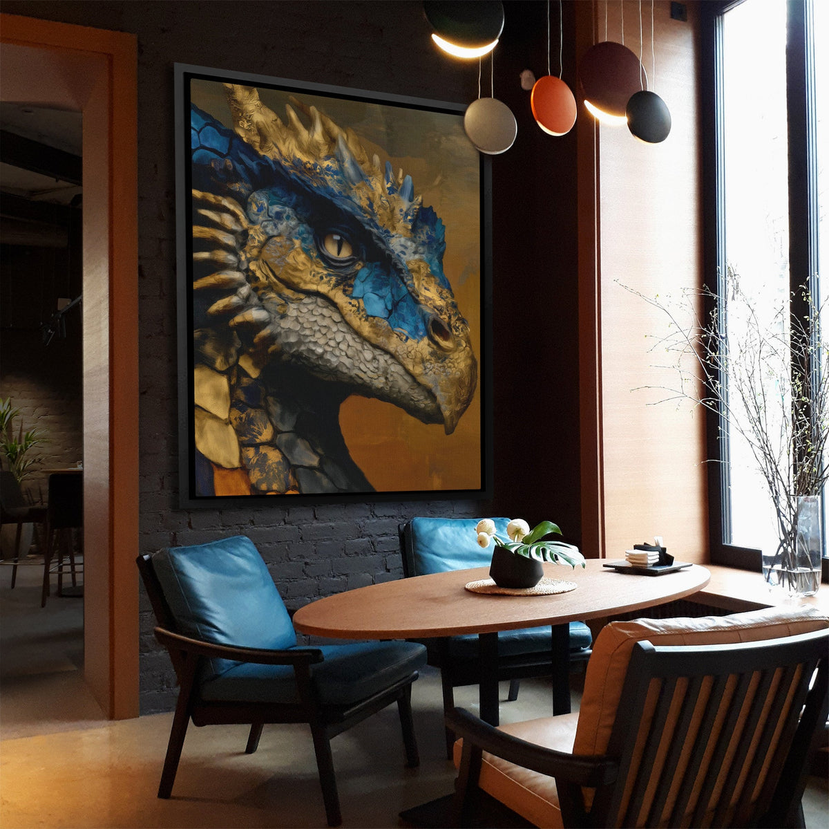 Dragon's Sapphire Crown - Luxury Wall Art