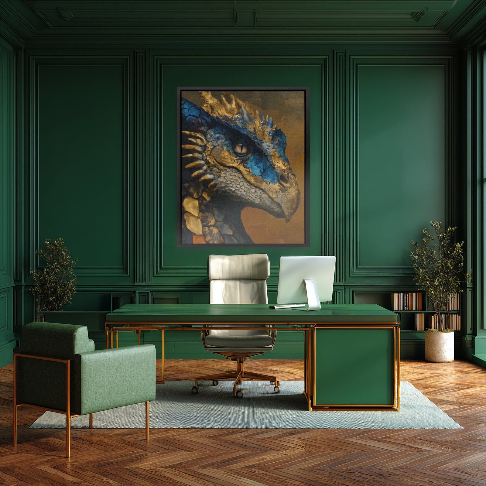 Dragon's Sapphire Crown - Luxury Wall Art