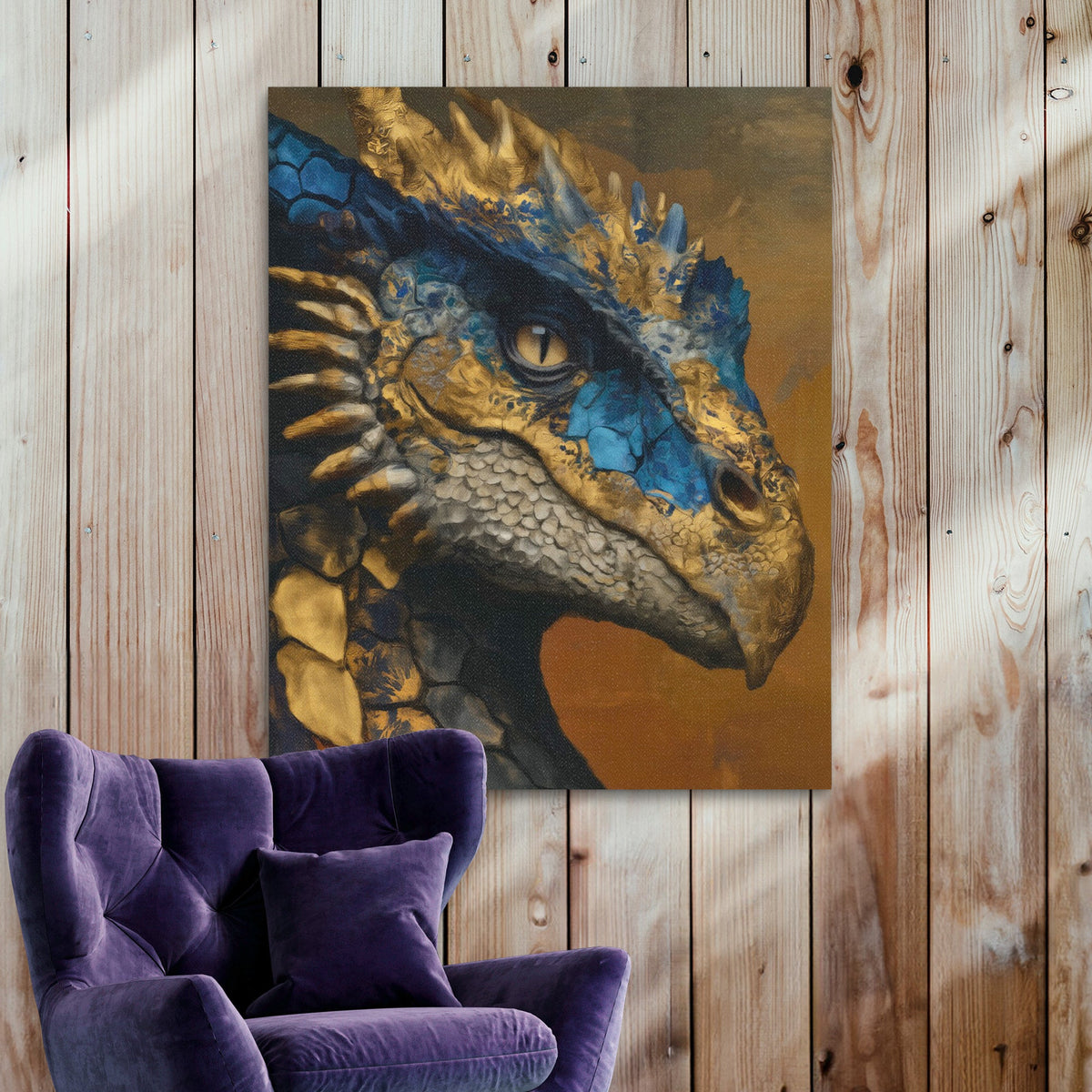 Dragon's Sapphire Crown - Luxury Wall Art