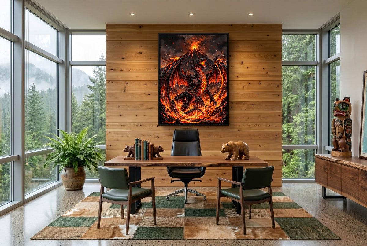 Dragon's Volcanic Roar - Luxury Wall Art