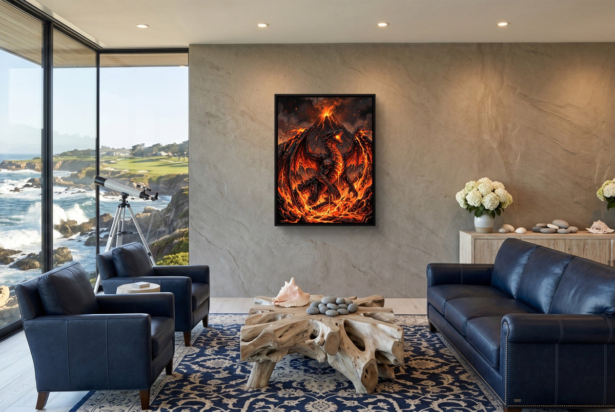 Dragon's Volcanic Roar - Luxury Wall Art