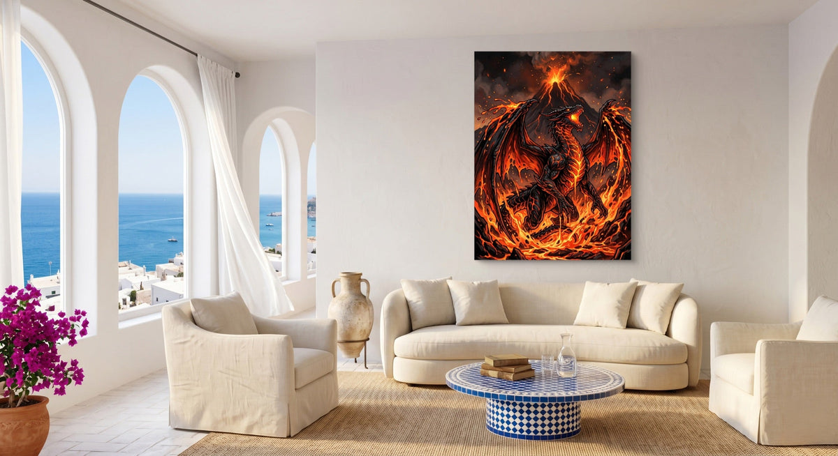 Dragon's Volcanic Roar - Luxury Wall Art