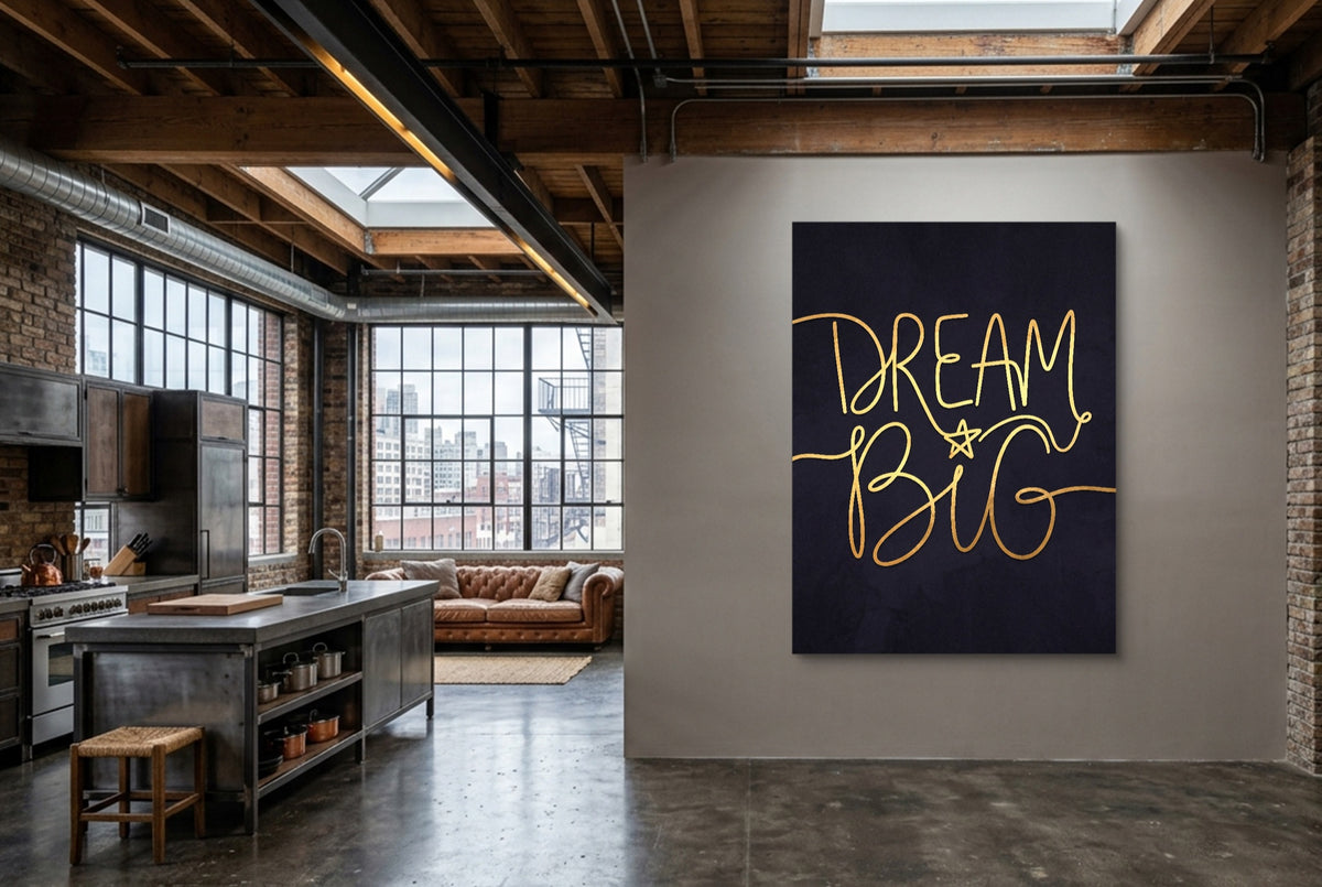 Dream Big — dream big kitchen interior with island 1port flush print