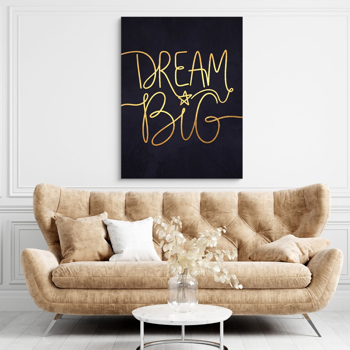 Dream Big — dream big sq brown living room 1port flush print