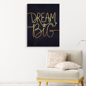Dream Big — dream big sq pink chair wall 1port flush print