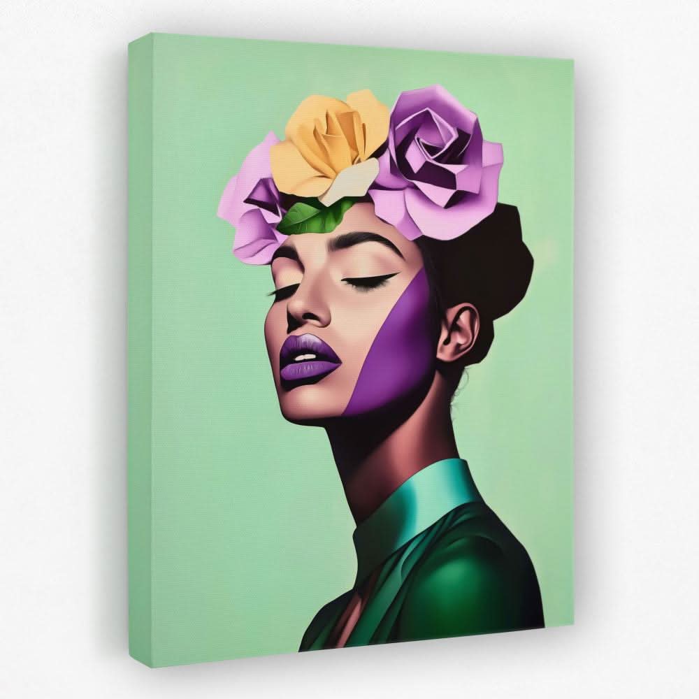 Dreaming in Roses - Female Canvas Wall Art