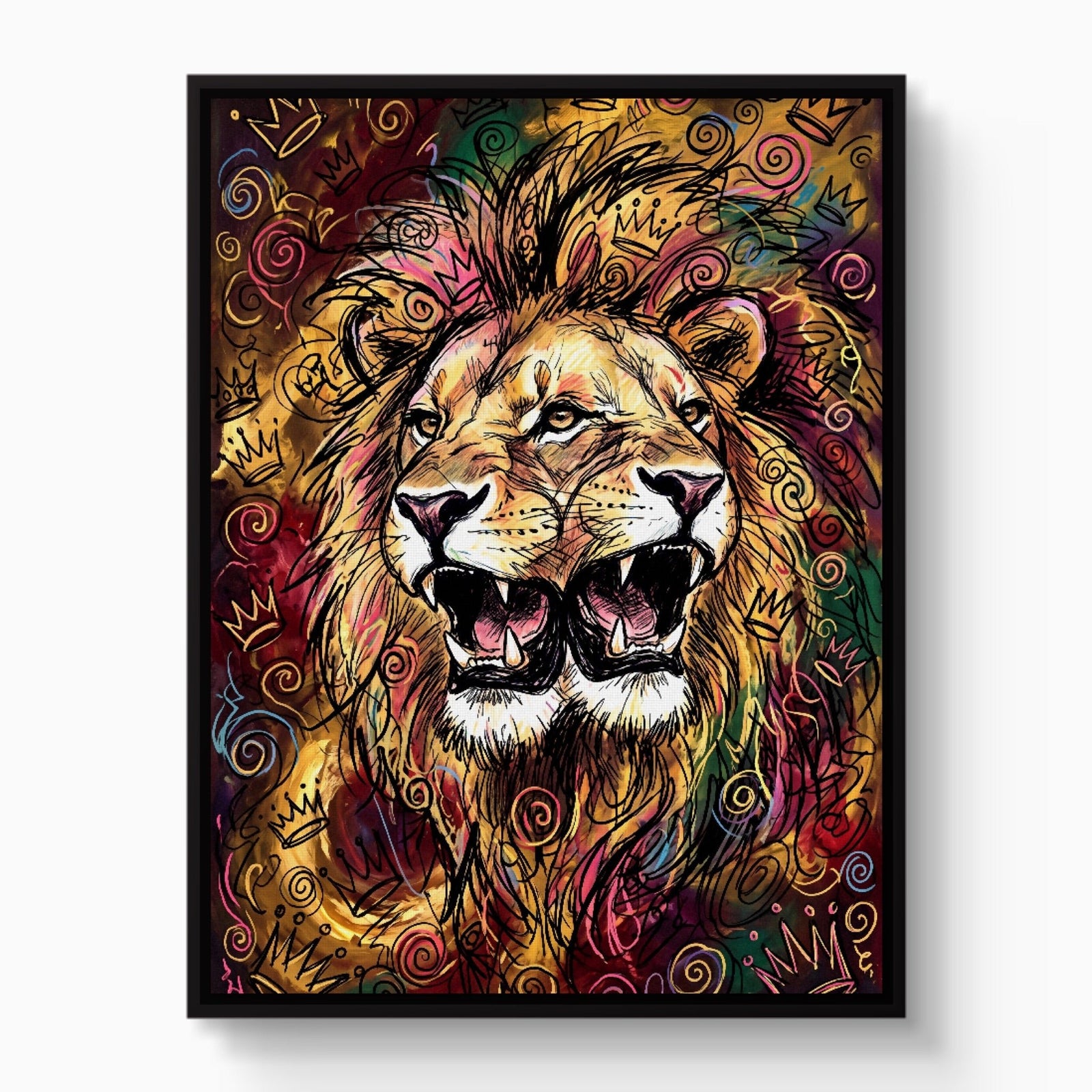 Dual Lion Fury - Luxury Wall Art