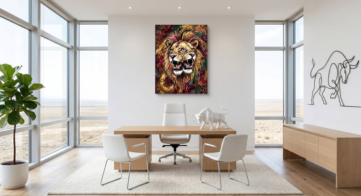 Dual Lion Fury - Luxury Wall Art