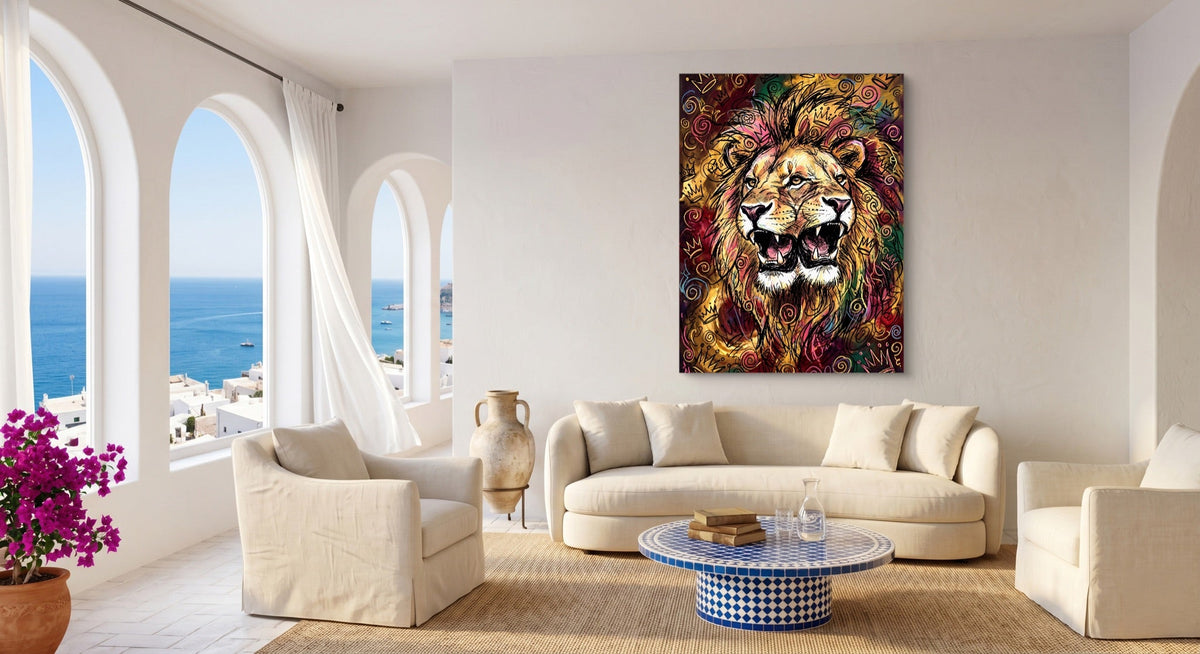 Dual Lion Fury - Luxury Wall Art