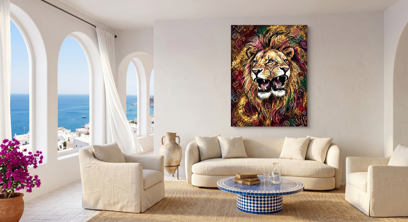 Dual Lion Fury - Luxury Wall Art