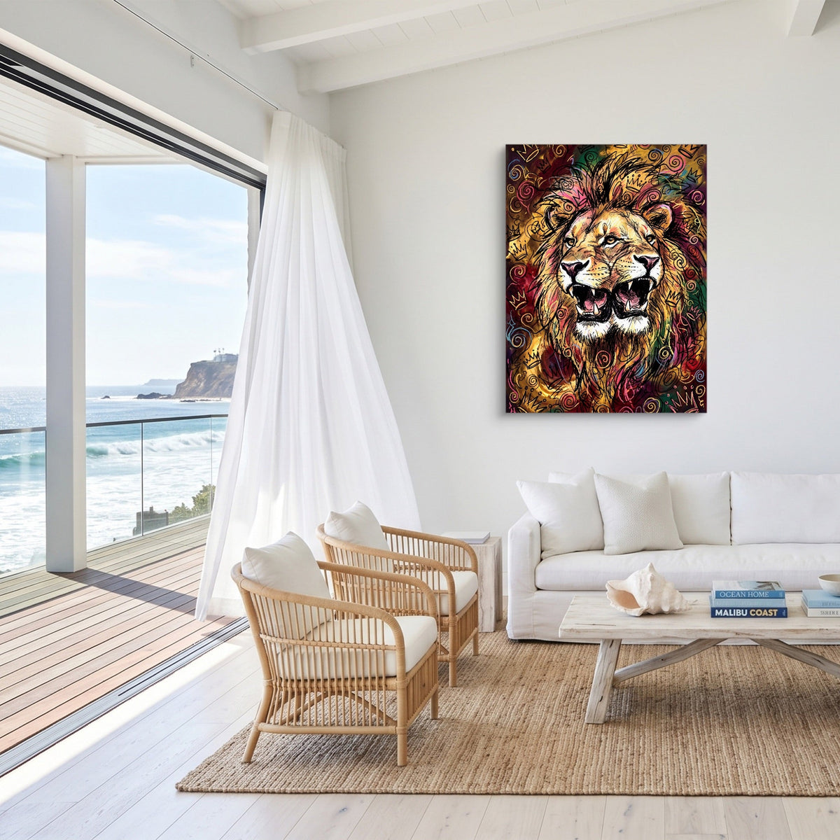 Dual Lion Fury - Luxury Wall Art
