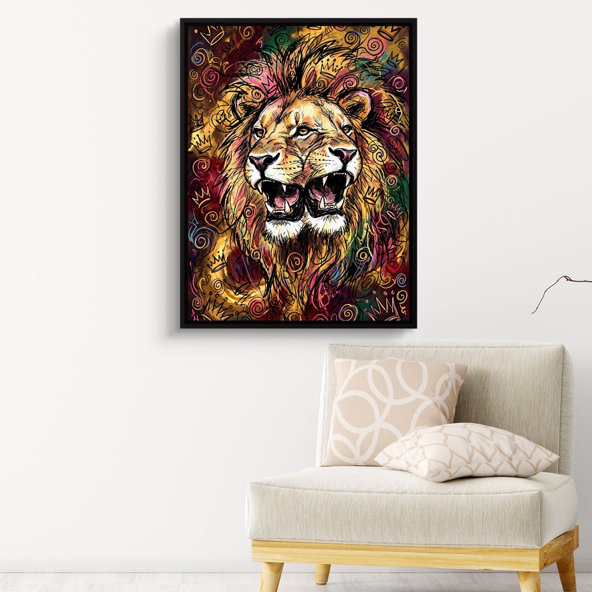 Dual Lion Fury - Luxury Wall Art