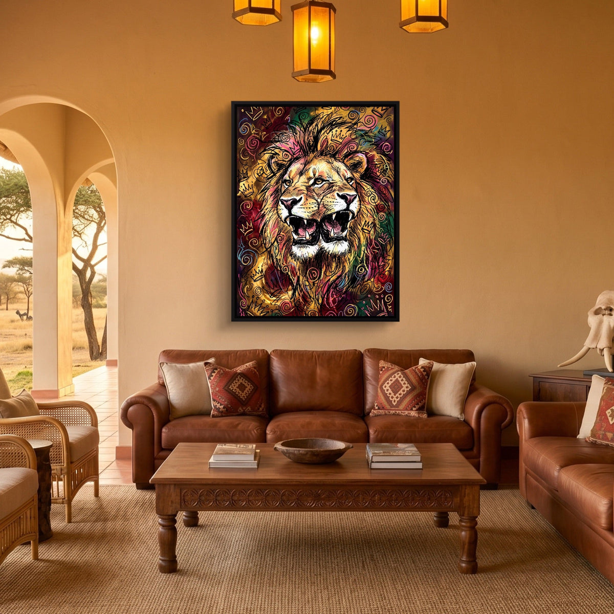 Dual Lion Fury - Luxury Wall Art