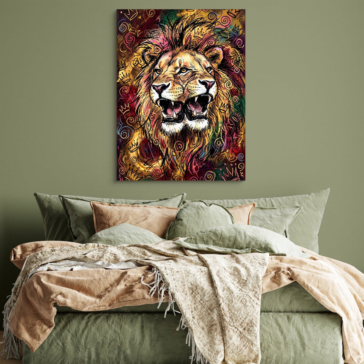 Dual Lion Fury - Luxury Wall Art