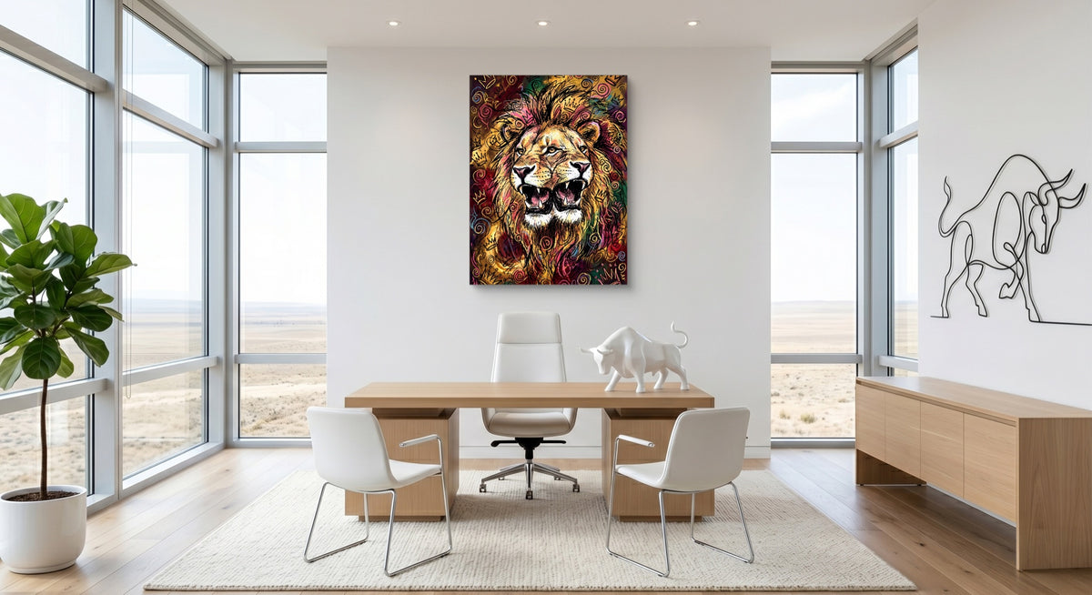 Dual Lion Fury — dual lion fury office space with furniture 1port flush print