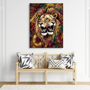 Dual Lion Fury — dual lion fury sq living room chair 1port flush print