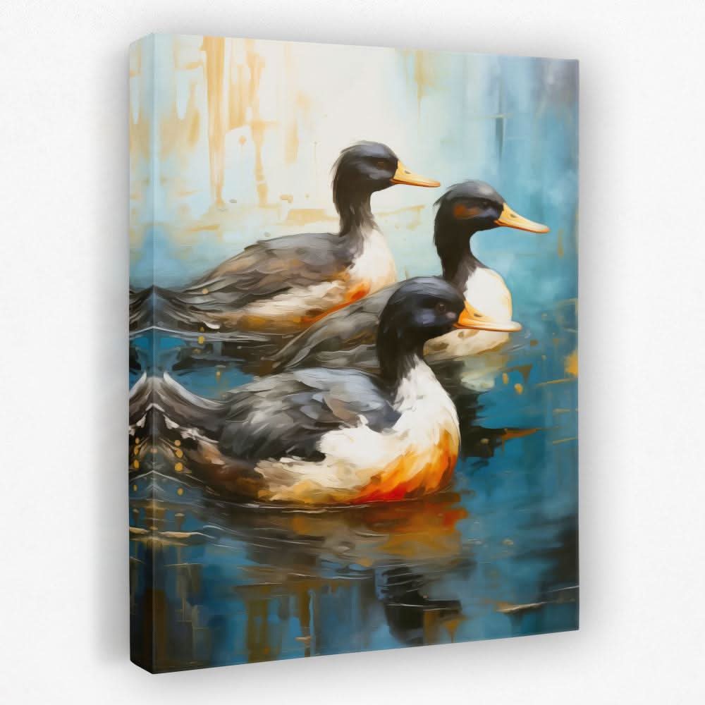 Duck Trio - Animals Canvas Wall Art