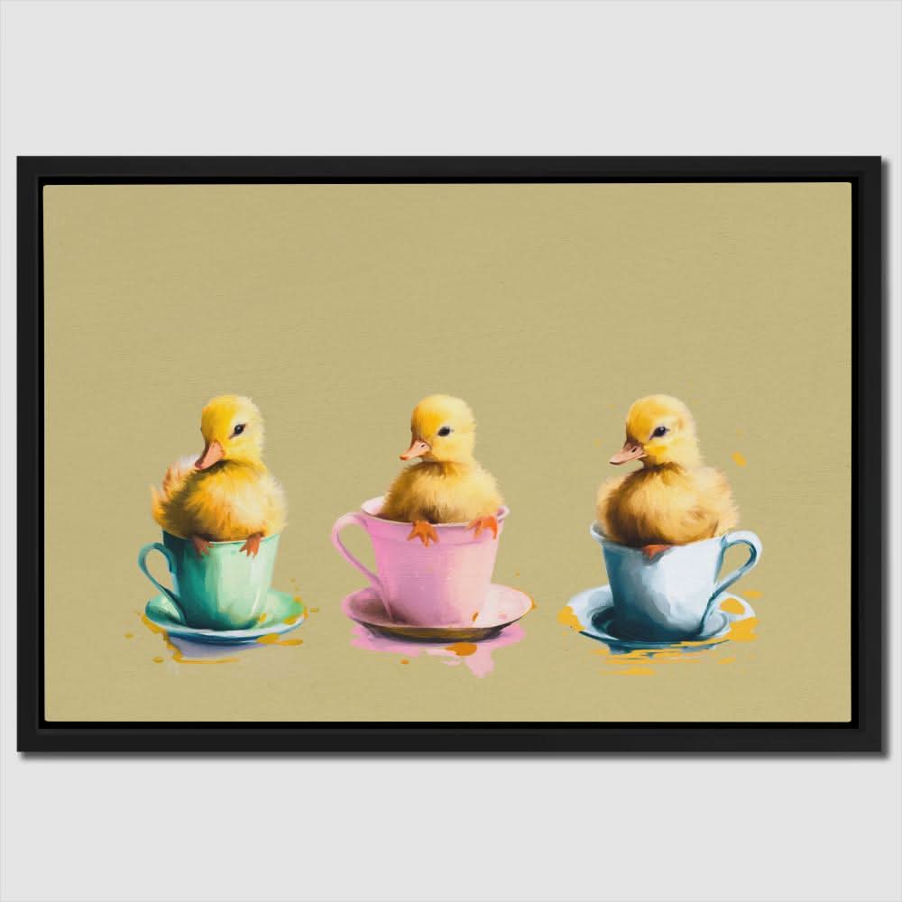Ducklings Cups - Pastel Wall Art for Nursery