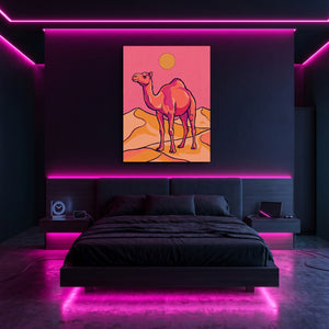 Dune Camel Dawn — dune camel dawn sq pink neon room 1port flush print