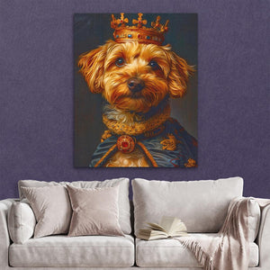 a painting of a dog wearing a crown