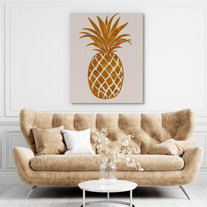 Juicy Pineapple Beige Art Print - Luxury Wall Art 