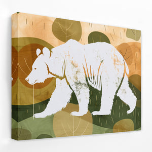 a painting of a bear on a wall